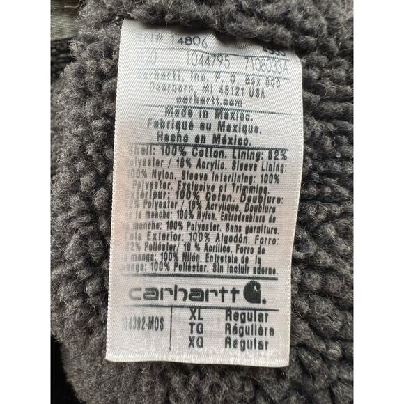 Carhartt Sherpa Lined Green Hooded Jacket Men’s Size Regular XL 104392-MOS - Picture 4 of 5